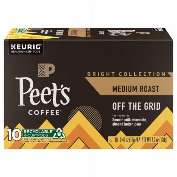 Peet's Coffee Off The Grid Medium Roast Keurig K-Cup Coffee Pods