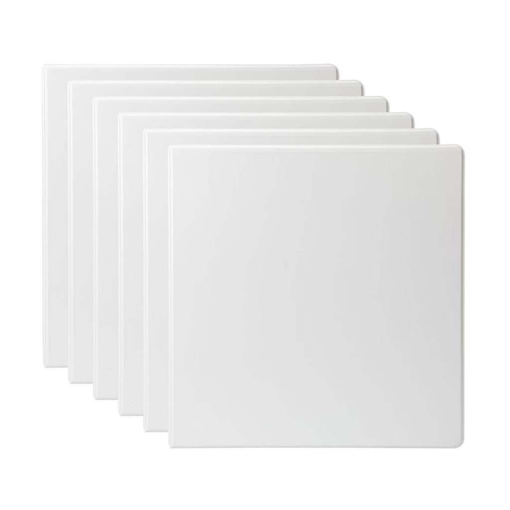 Pen+Gear Durable View 1" D-Ring Binders, White – 6 Pack