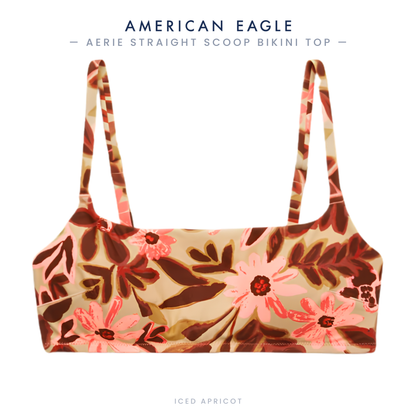 Aerie Iced Apricot Floral Bikini Tops and Bottoms