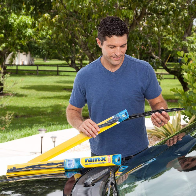 Installing Rain-X wiper blade on vehicle windshield