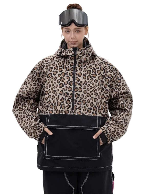 SNOWVERB Women's Baggy Snowboard Jacket - Leopard, XL