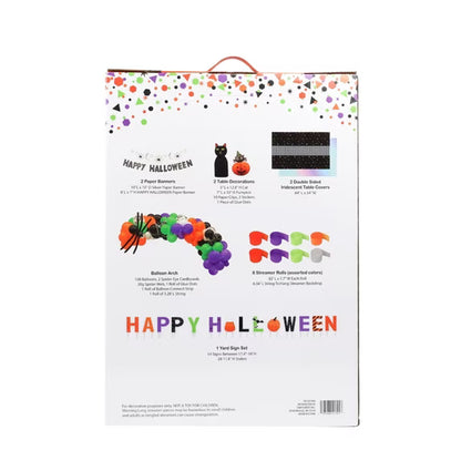 Happy Halloween Party Kit — 136-Piece Yard Sign, Balloon Garland & Decor Bundle