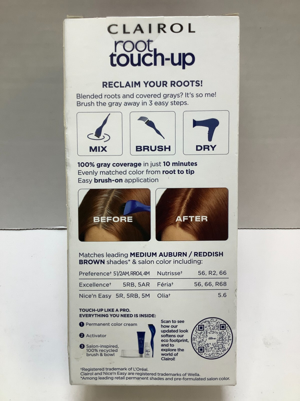 Clairol Root Touch-Up Permanent Hair Color – 5R Medium Auburn/Reddish Brown, 2 Pack