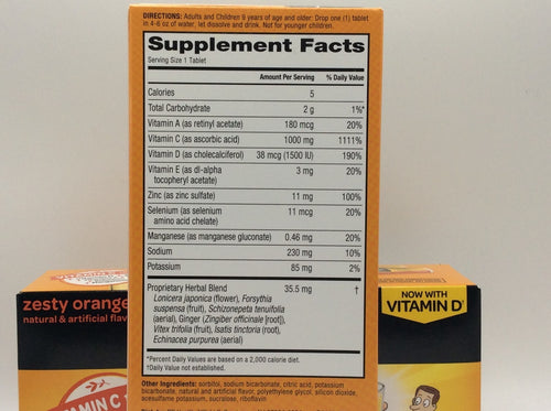 Airborne Zesty Orange Immune Support Effervescent Tablets – 72 Count