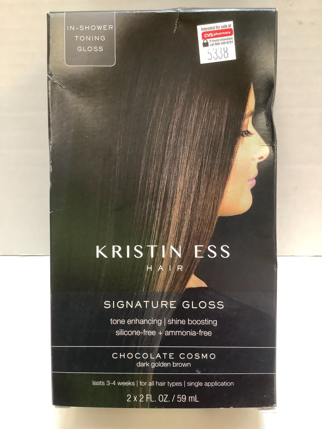 Kristin Ess In-Shower Toning Gloss, Chocolate Cosmo Dark Golden Brown, 2 Pack