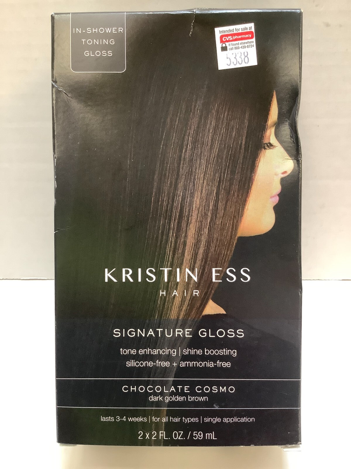 Kristin Ess In-Shower Toning Gloss, Chocolate Cosmo Dark Golden Brown, 2 Pack
