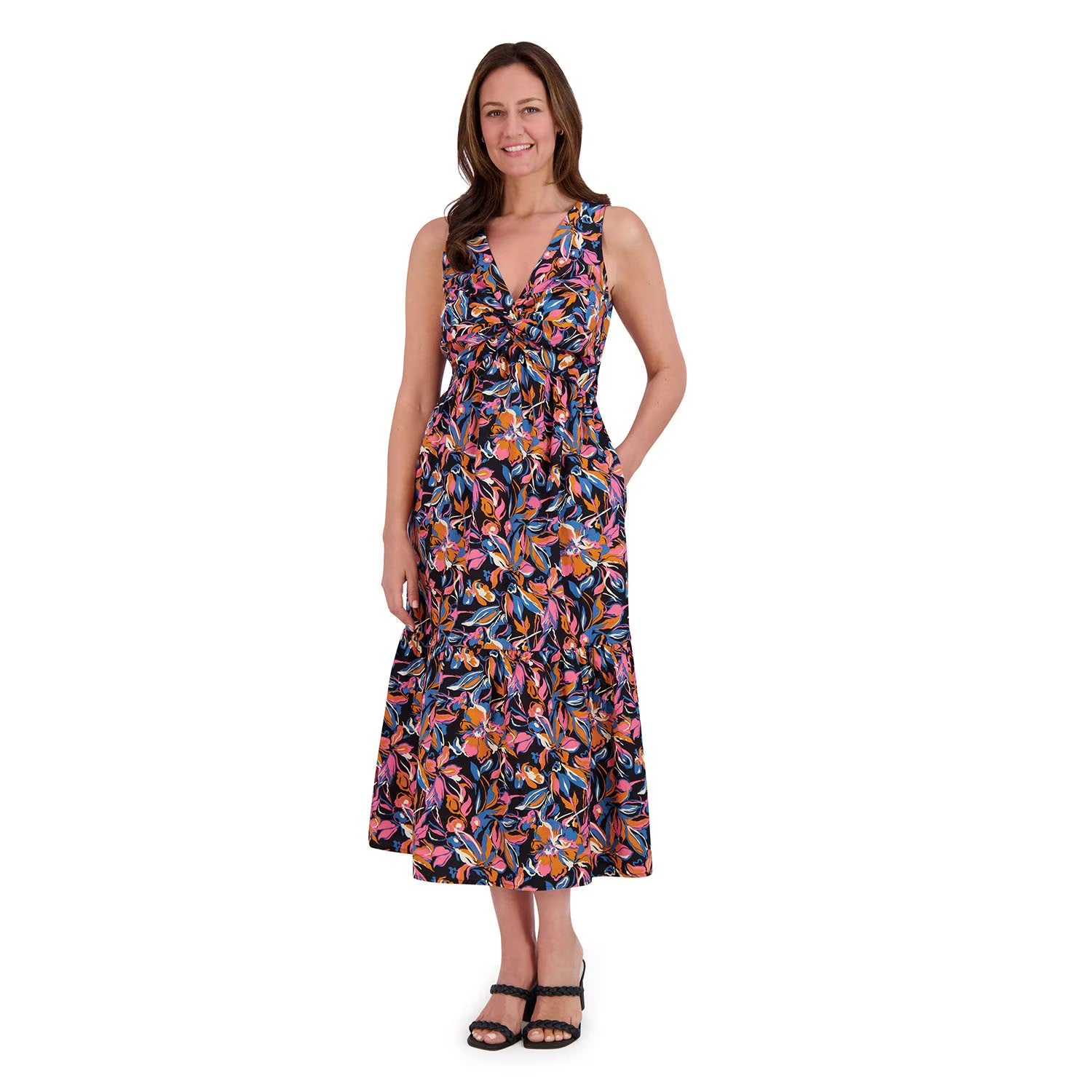 French Connection Women’s Floral Twist-Front Maxi Dress