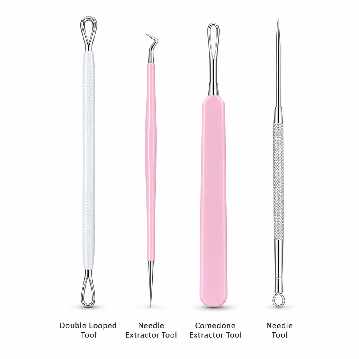 Studio Selection 4-Piece Blemish Extraction Tool Kit — Pink