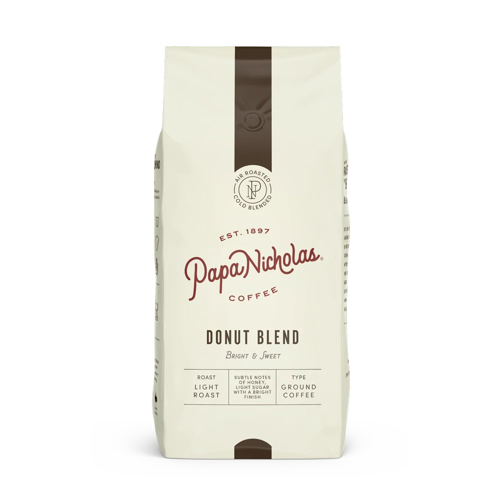 Papa Nicholas Donut Blend Light Roast Ground Coffee – 6-Pack of 12 oz Bags