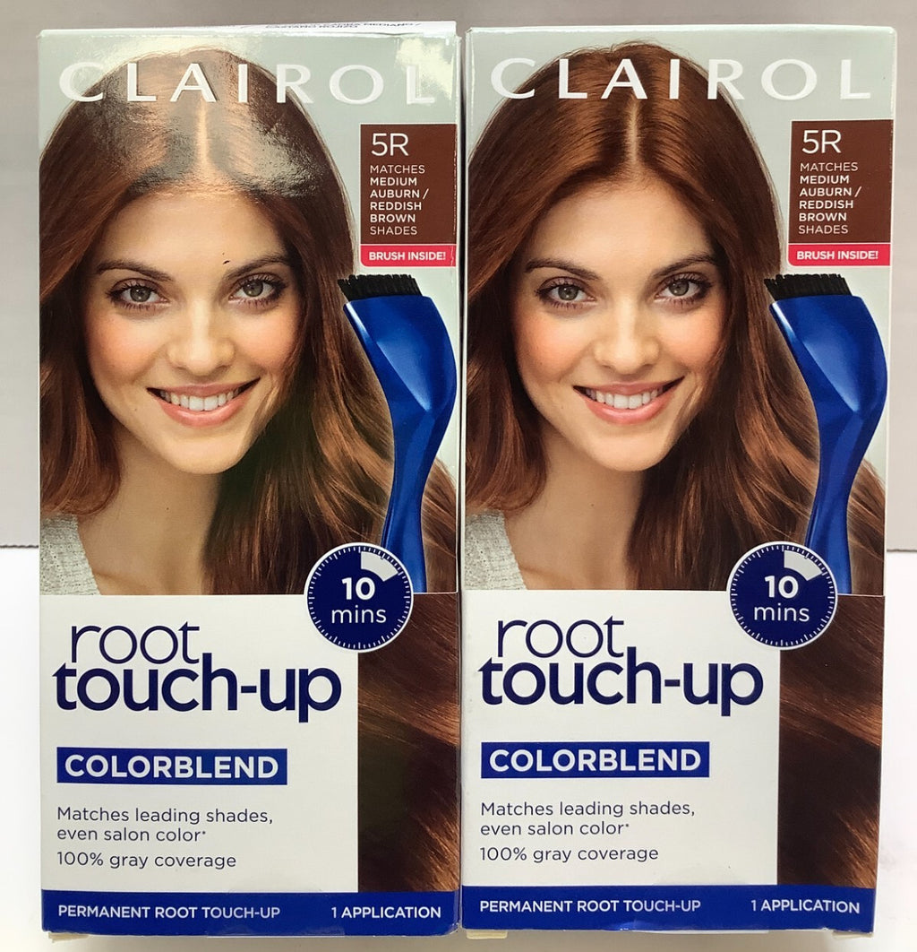 Clairol Root Touch-Up Permanent Hair Color – 5R Medium Auburn/Reddish Brown, 2 Pack