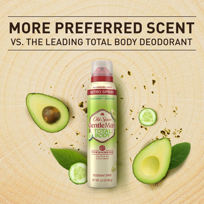 Old Spice GentleMan's Blend Total Body Deodorant Spray – Cucumber + Avocado