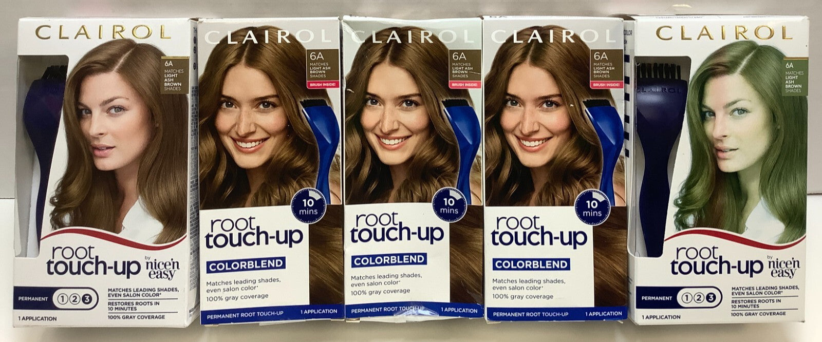 Clairol Permanent Root Touch-Up Hair Color – 6A Light Ash Brown, 5 Pack