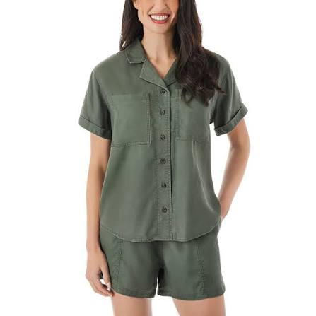 Member’s Mark Women’s Tencel Camp Shirt – Olive Green
