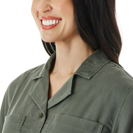 Member’s Mark Women’s Tencel Camp Shirt – Olive Green