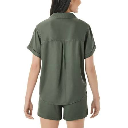 Member’s Mark Women’s Tencel Camp Shirt – Olive Green