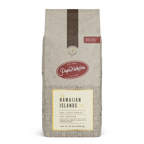 Papa Nicholas Hawaiian Islands Light Roast Ground Coffee – Six 12 oz Bags