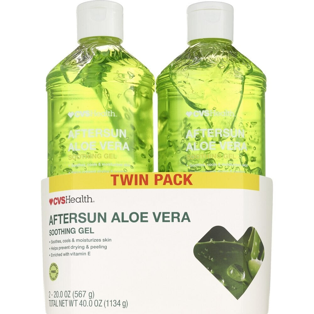 CVS Health Aftersun Aloe Vera Moisturizing Gel — 20oz Value Size (2-Pack Bundle)