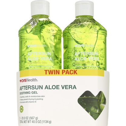 CVS Health Aftersun Aloe Vera Moisturizing Gel — 20oz Value Size (2-Pack Bundle)
