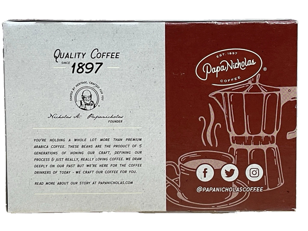Papa Nicholas Five-Star Restaurant Medium Roast Coffee Pods – 6-Pack Case, 72 Total Pods