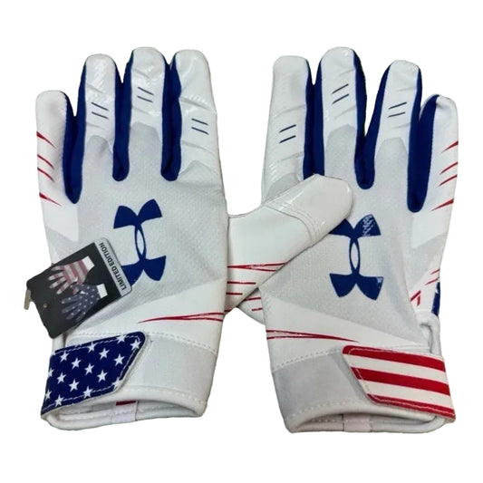 Under Armour UA F7 Adult Glue Grip Football Gloves — America Flag, Limited, Large