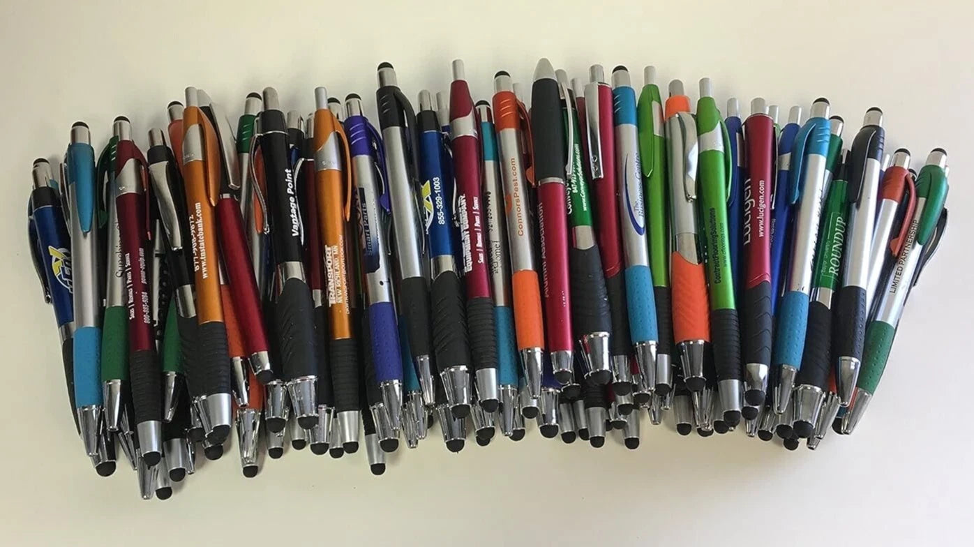 100-Count Assorted Misprint Stylus Pens – Retractable Ballpoint Pens