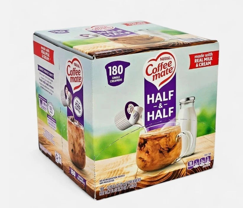 Coffee mate Half & Half Liquid Creamer Singles – 180 Count