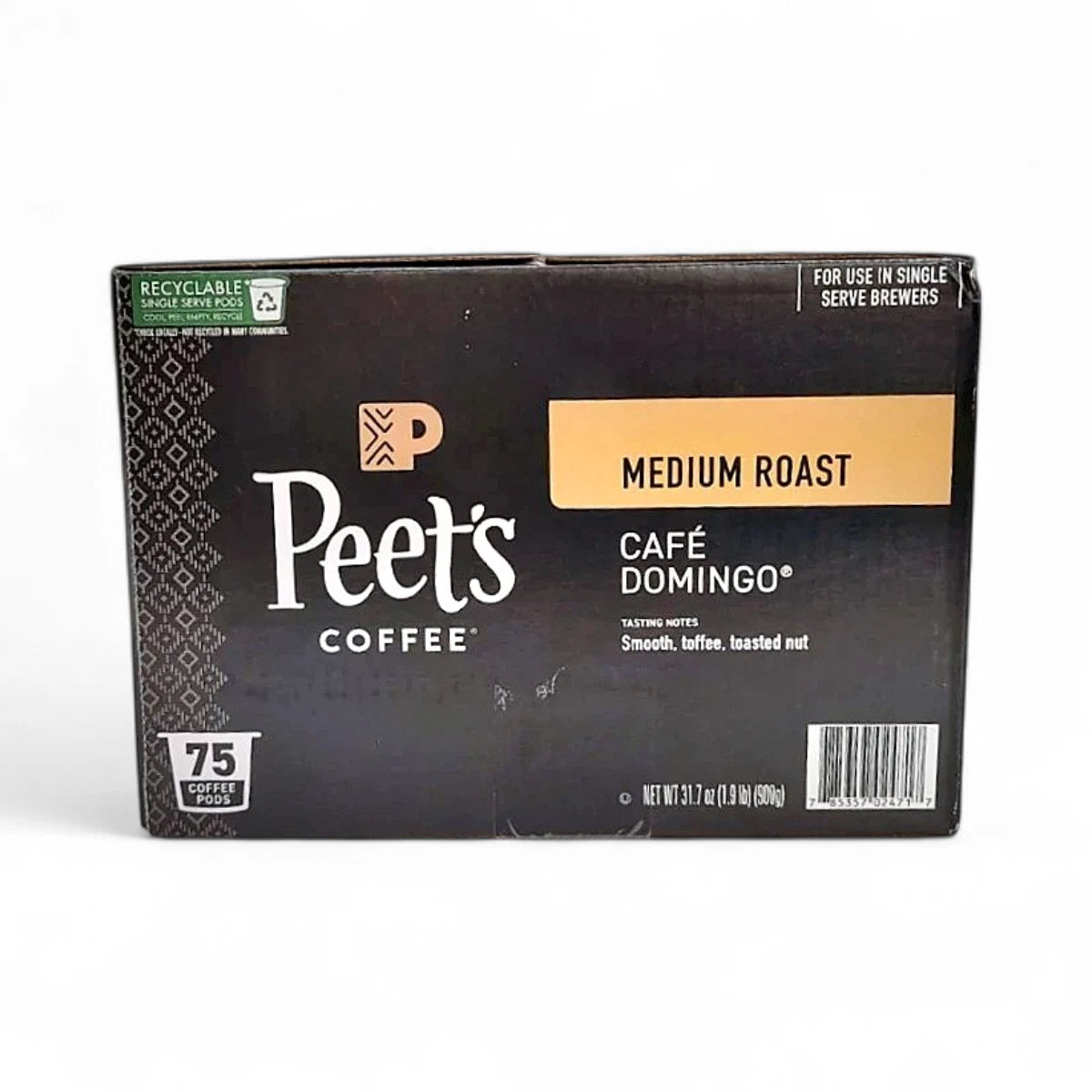 Peet’s Café Domingo Medium Roast K-Cup Pods – 75 Count