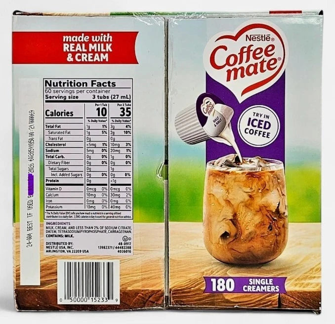 Coffee mate Half & Half Liquid Creamer Singles – 180 Count