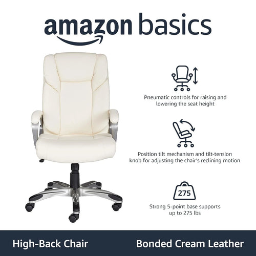 Amazon Basics High-Back Executive Office Chair – Cream