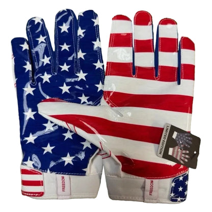 Under Armour UA F7 Adult Glue Grip Football Gloves — America Flag, Limited, Large