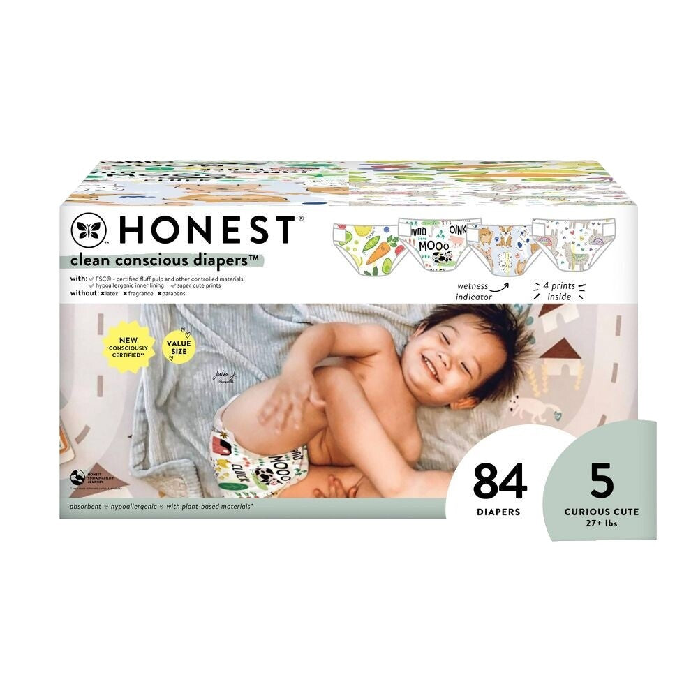 The Honest Company Clean Conscious Diapers – Size 5, 84 Count